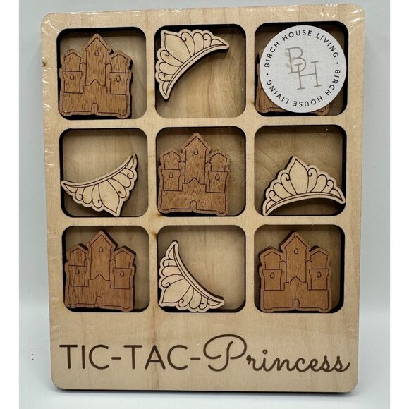 Tic-Tac-Toe Princess Game Birch House Living New Wood USA - Picture 1 of 4